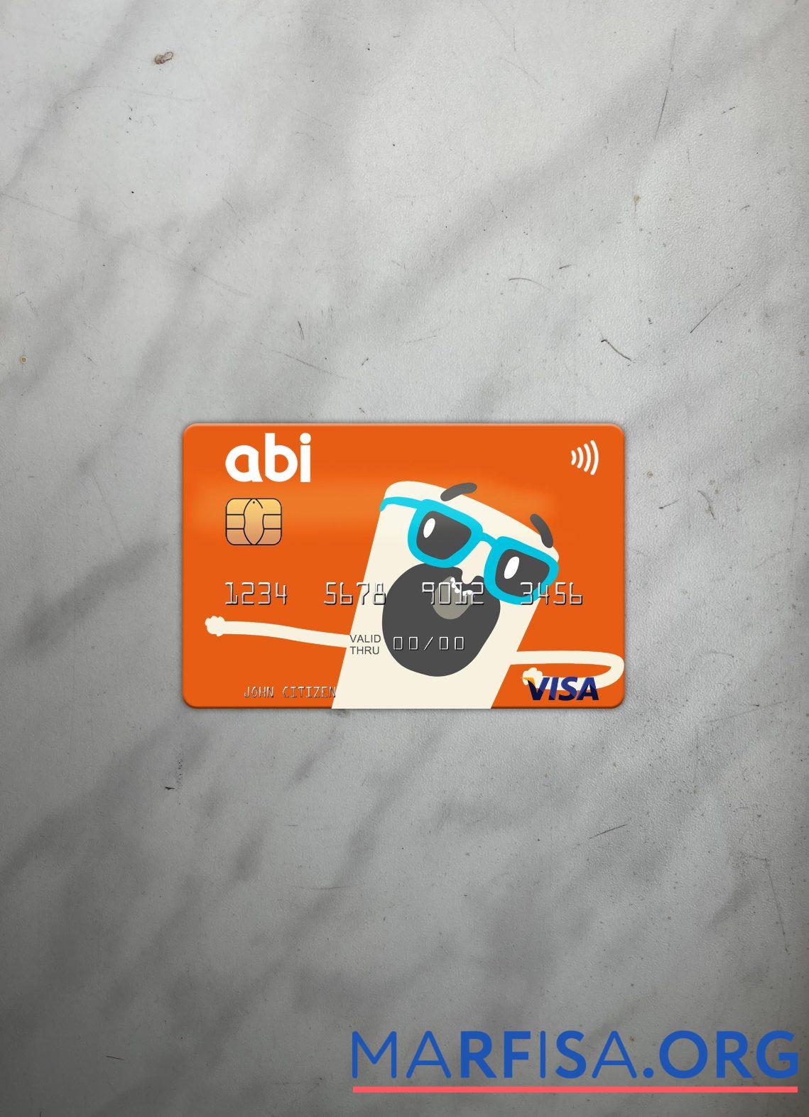 Printable Albania American Bank of Investments (ABI) visa card photolook front download for verification